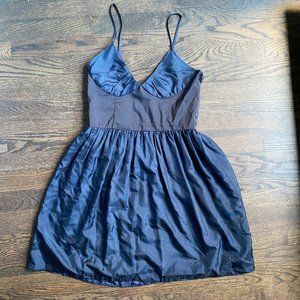 Thayer 100% Silk Blue Fit and Flare Corset Dress, Size Small